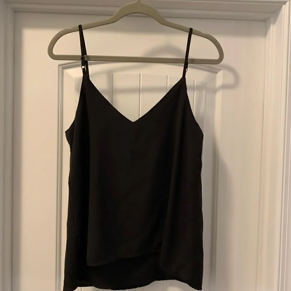 ASOS Spaghetti Strap V-Neck Camisole Tank Top in Black Size 6